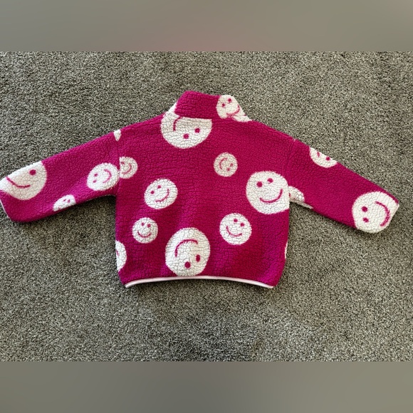 Smiley Sherpa zip up toddler - Picture 2 of 5